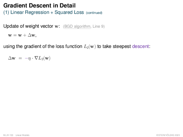 Gradient Descent (1) Linear Regression + Squared Loss