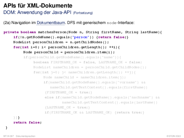 APIs für XML-Dokumente DOM: Anwendung der Java-API
