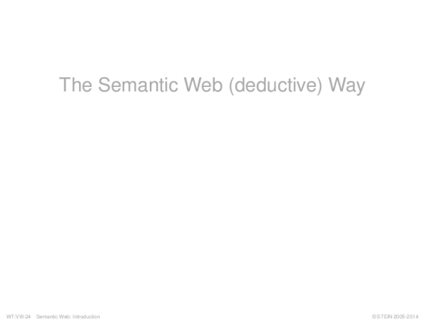 The Semantic Web (deductive) Way 