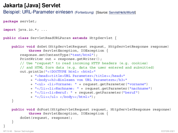 Jakarta [Java] Servlet Beispiel: URL-Parameter einlesen
